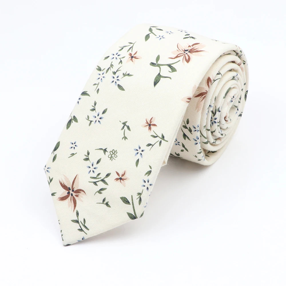 New Floral Elegant Tie For Men Women 100% Cotton - Price MVR135/- Delivery 15-25 days