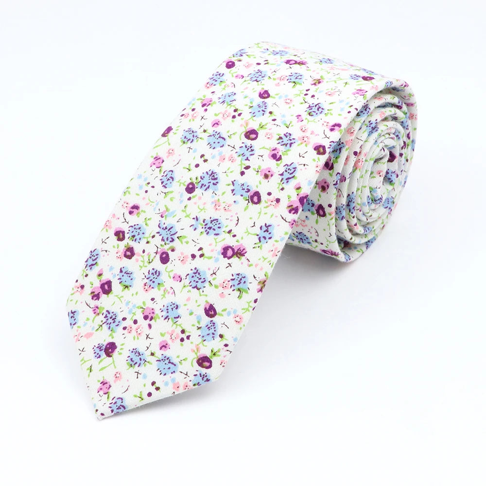 New Floral Elegant Tie For Men Women 100% Cotton - Price MVR135/- Delivery 15-25 days