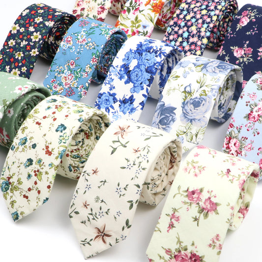 New Floral Elegant Tie For Men Women 100% Cotton - Price MVR135/- Delivery 15-25 days