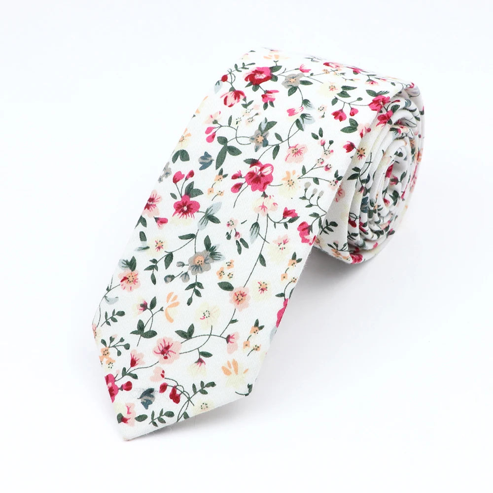 New Floral Elegant Tie For Men Women 100% Cotton - Price MVR135/- Delivery 15-25 days