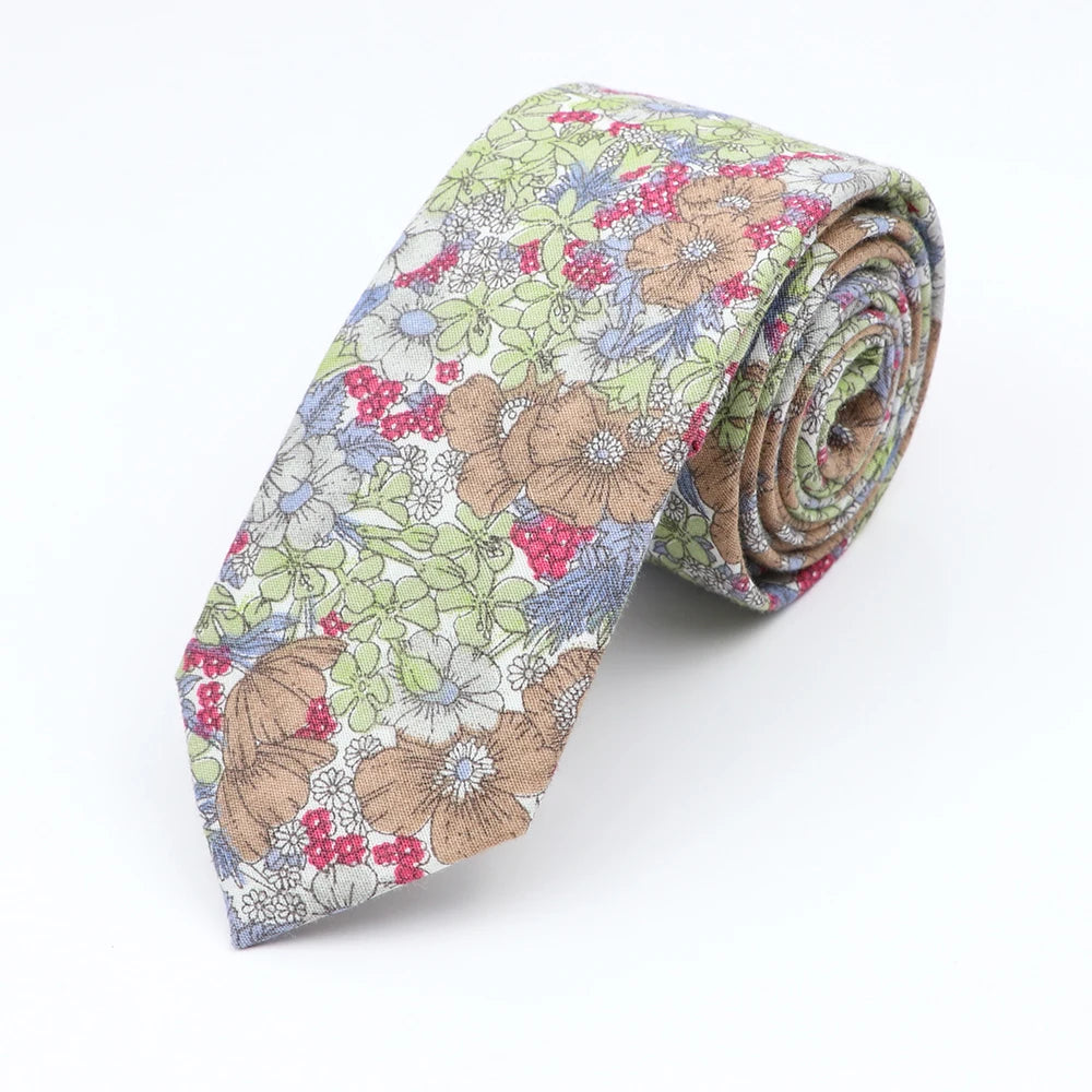 New Floral Elegant Tie For Men Women 100% Cotton - Price MVR135/- Delivery 15-25 days