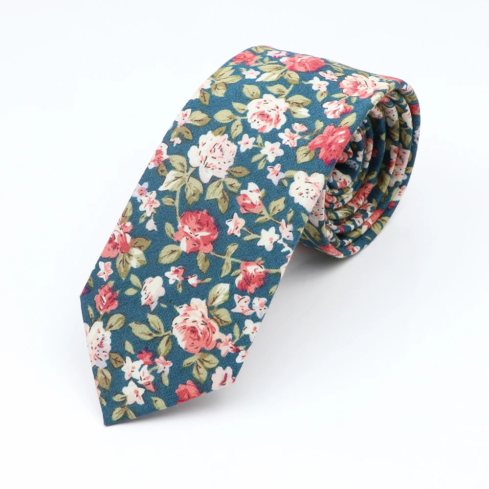 New Floral Elegant Tie For Men Women 100% Cotton - Price MVR135/- Delivery 15-25 days