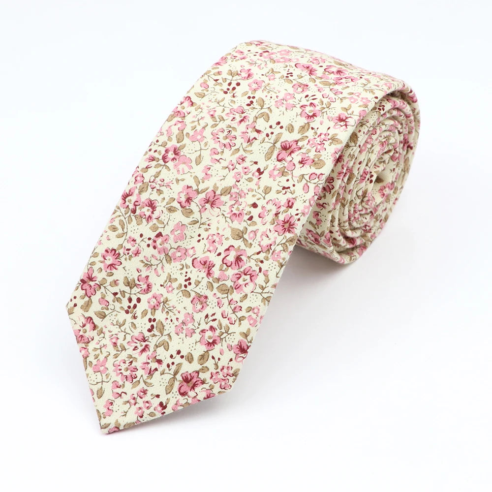 New Floral Elegant Tie For Men Women 100% Cotton - Price MVR135/- Delivery 15-25 days