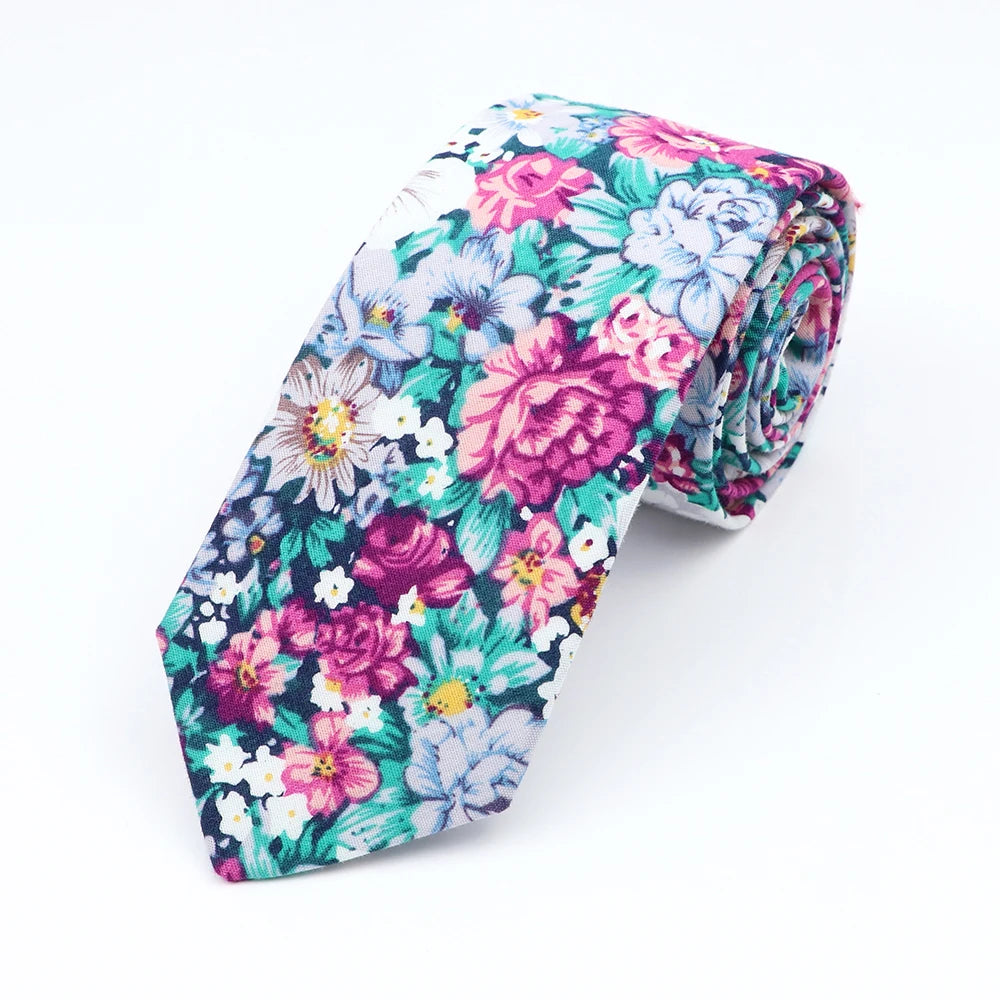 New Floral Elegant Tie For Men Women 100% Cotton - Price MVR135/- Delivery 15-25 days