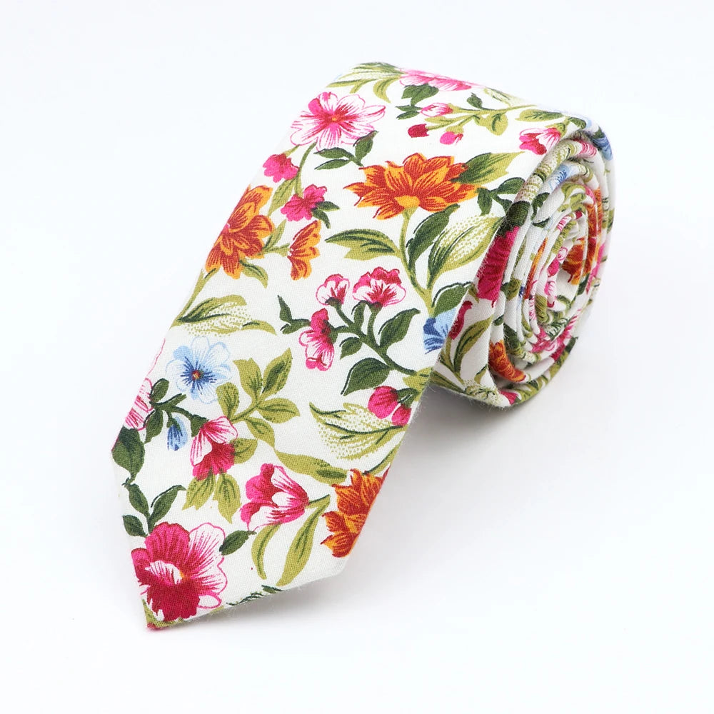 New Floral Elegant Tie For Men Women 100% Cotton - Price MVR135/- Delivery 15-25 days