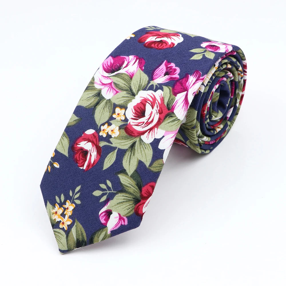 New Floral Elegant Tie For Men Women 100% Cotton - Price MVR135/- Delivery 15-25 days