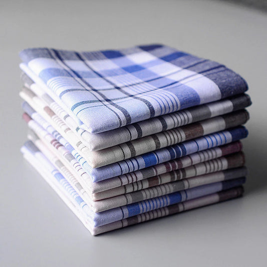 5Pcs/lot Square Plaid Stripe Handkerchiefs  38*38cm - Price MVR95/- Delivery 12-20 days