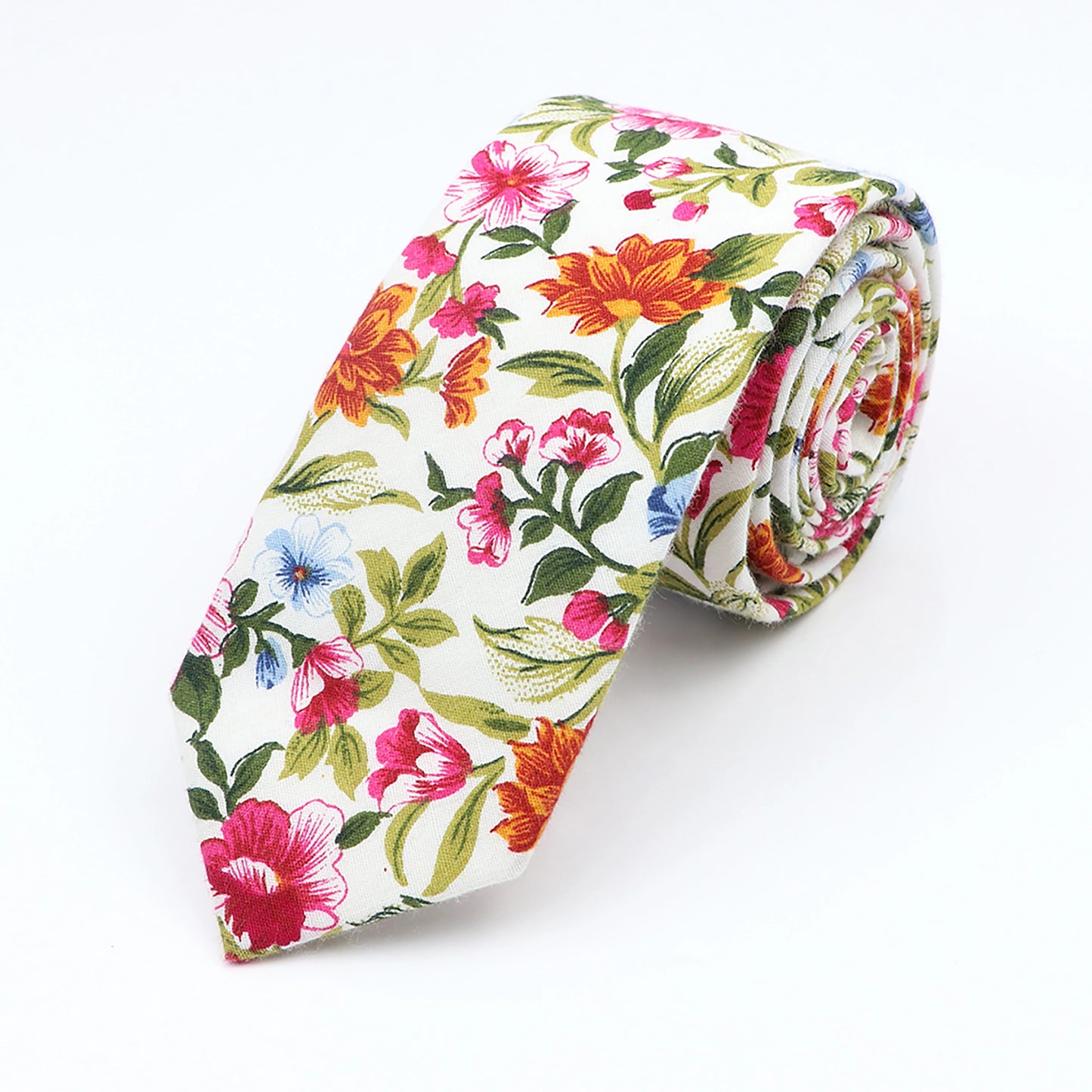 New Floral Elegant Tie For Men Women 100% Cotton - Price MVR135/- Delivery 15-25 days