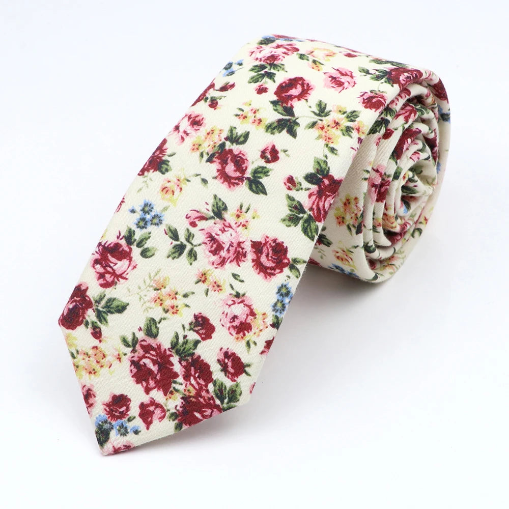 New Floral Elegant Tie For Men Women 100% Cotton - Price MVR135/- Delivery 15-25 days