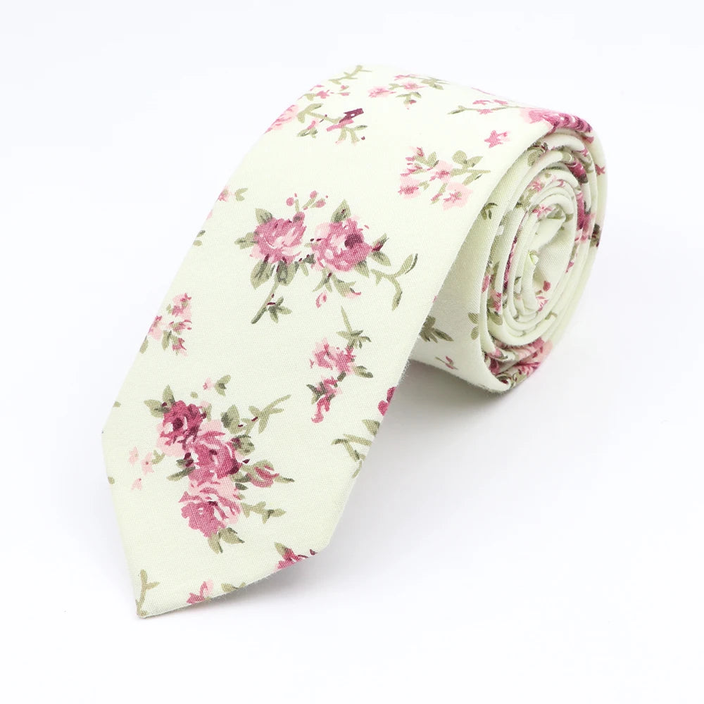 New Floral Elegant Tie For Men Women 100% Cotton - Price MVR135/- Delivery 15-25 days