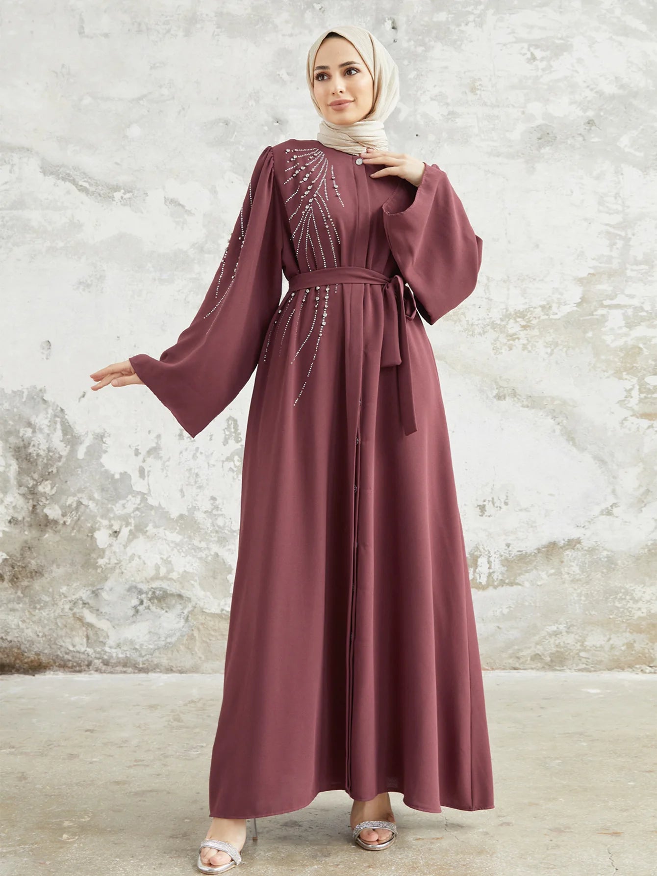 Elegant Diamonds Abaya Dress - Price MVR675/- Delivery 12-20 days