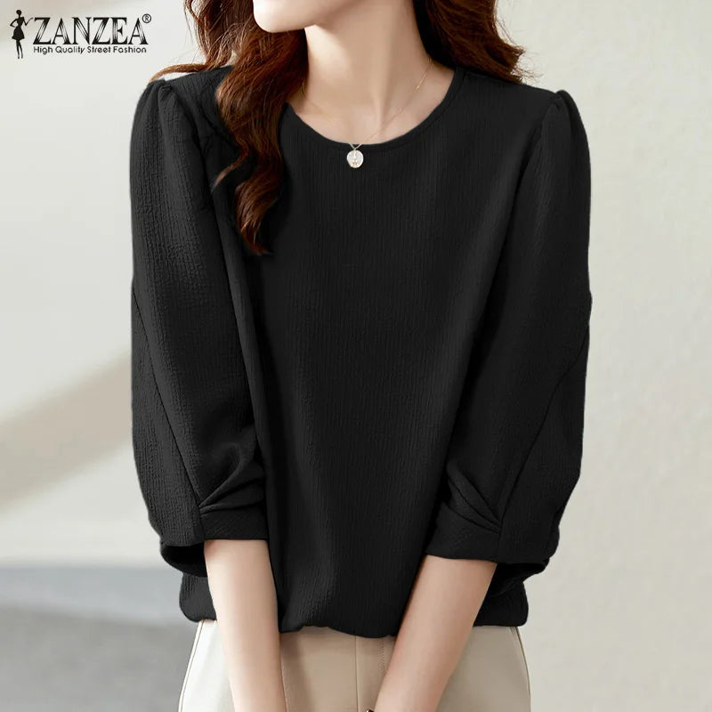 O-Neck 3/4 Sleeved Solid office Tops - Price MVR375/- Delivery 12-20 days