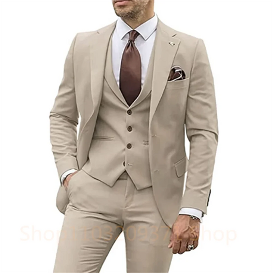 Formal Business Suit  3 Piece Set Blazer+ Vest+ Pants - Free Shipping - Delivery 15-35 days