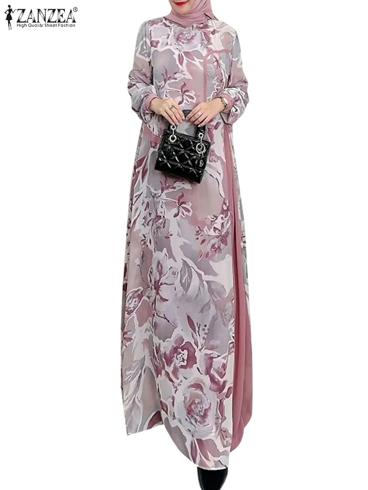 Floral Print Maxi Dress Abaya Price MVR545/- Delivery 12-25 days