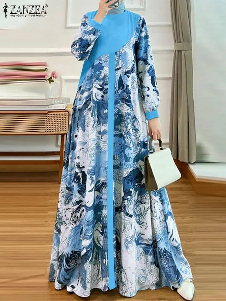 ZANZEA Fashion  Printed Abaya Dress - Price MVR525/- Delivery 12-20 days