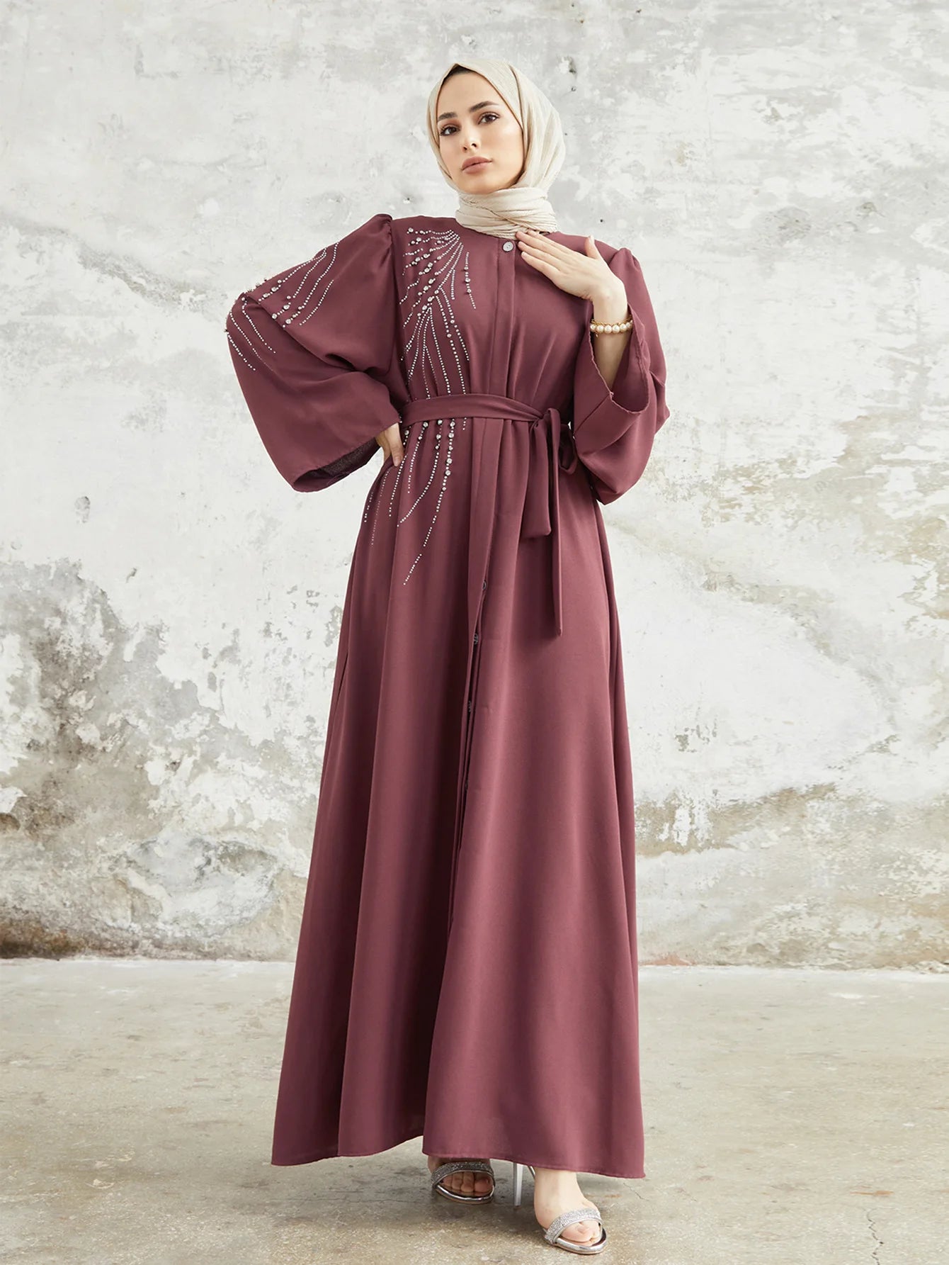 Elegant Diamonds Abaya Dress - Price MVR675/- Delivery 12-20 days