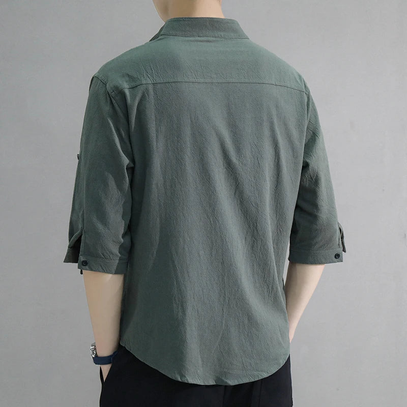 Trendy Cotton Linen  Shirt