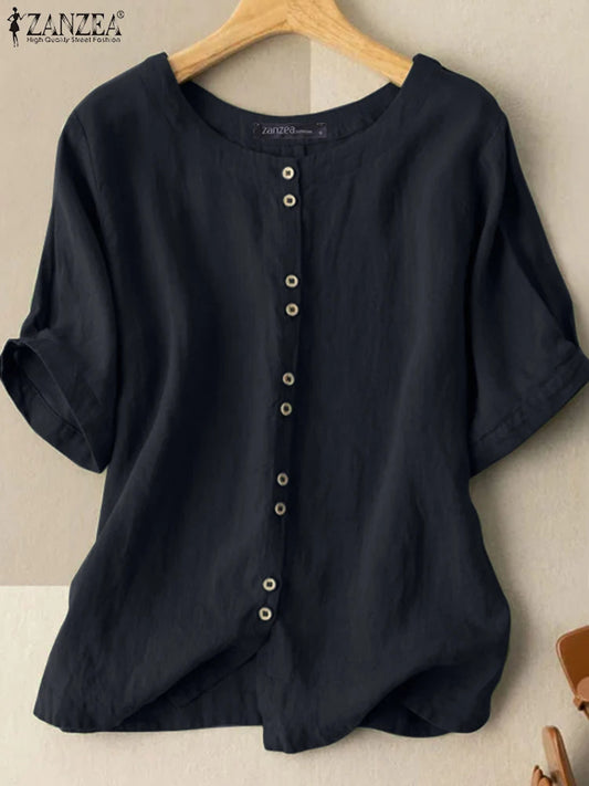 O Neck Short Sleeve Blouse - MVR385/- Delivery 12-20 days