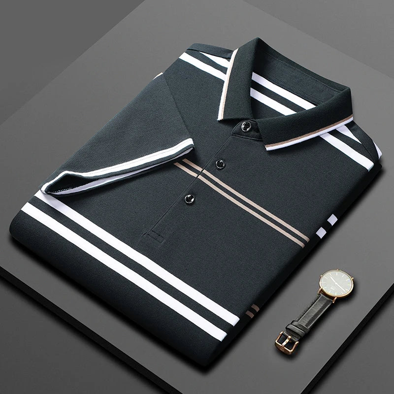 DESIGNER POLO SHIRT STRIPED - Price MVR455/- Delivery 12-25 days