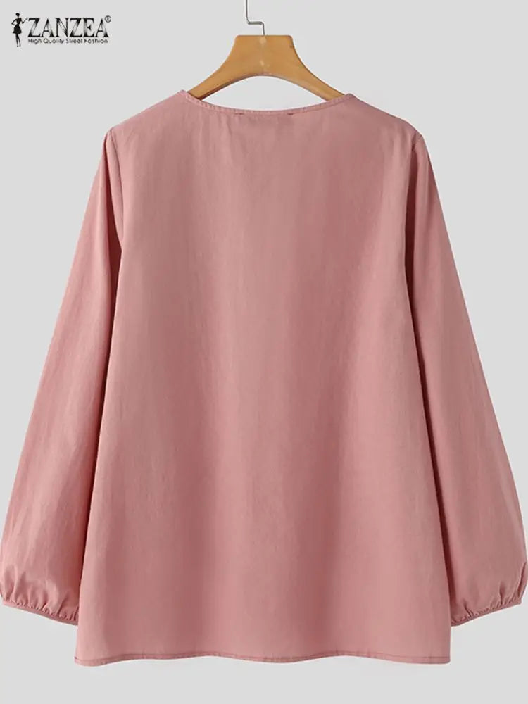 ZANZEA  Elegant Blouse  Long Sleeve - Price MVR415/- Delivery 12-20 days