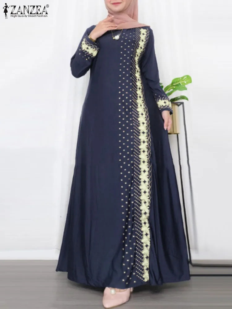 ZANZEA Vintage Floral Printed Abaya Dress - Price MVR555/- Delivery 12-20 days