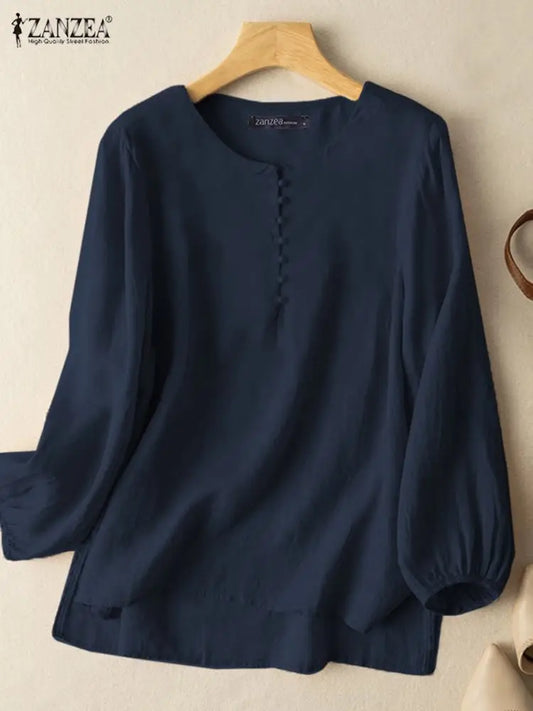 ZANZEA  Elegant Blouse  Long Sleeve - Price MVR415/- Delivery 12-20 days