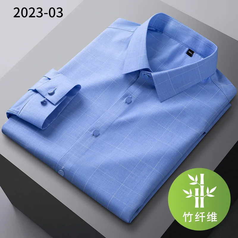 Long-sleeved shirt solid color elastic non-ironing - Price MVR545/- Delivery 15-25 days