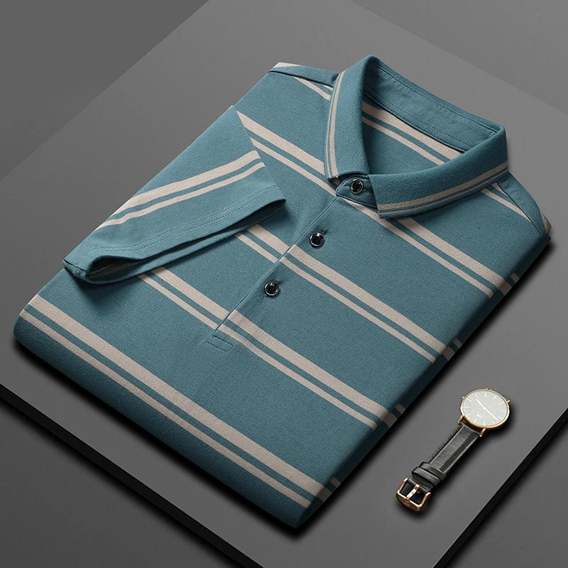 DESIGNER POLO SHIRT STRIPED - Price MVR455/- Delivery 12-25 days