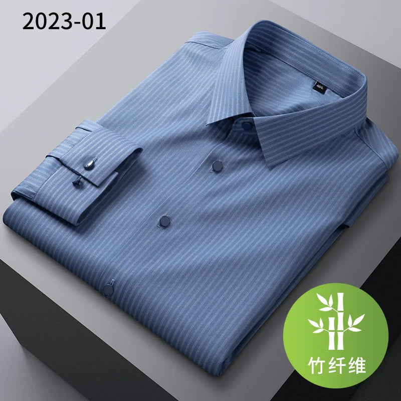 Long-sleeved shirt solid color elastic non-ironing - Price MVR545/- Delivery 15-25 days