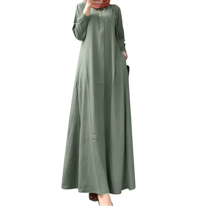 Loose Casual Cotton Linen Abaya Dress - Price MVR485/- Delivery 12-20 days