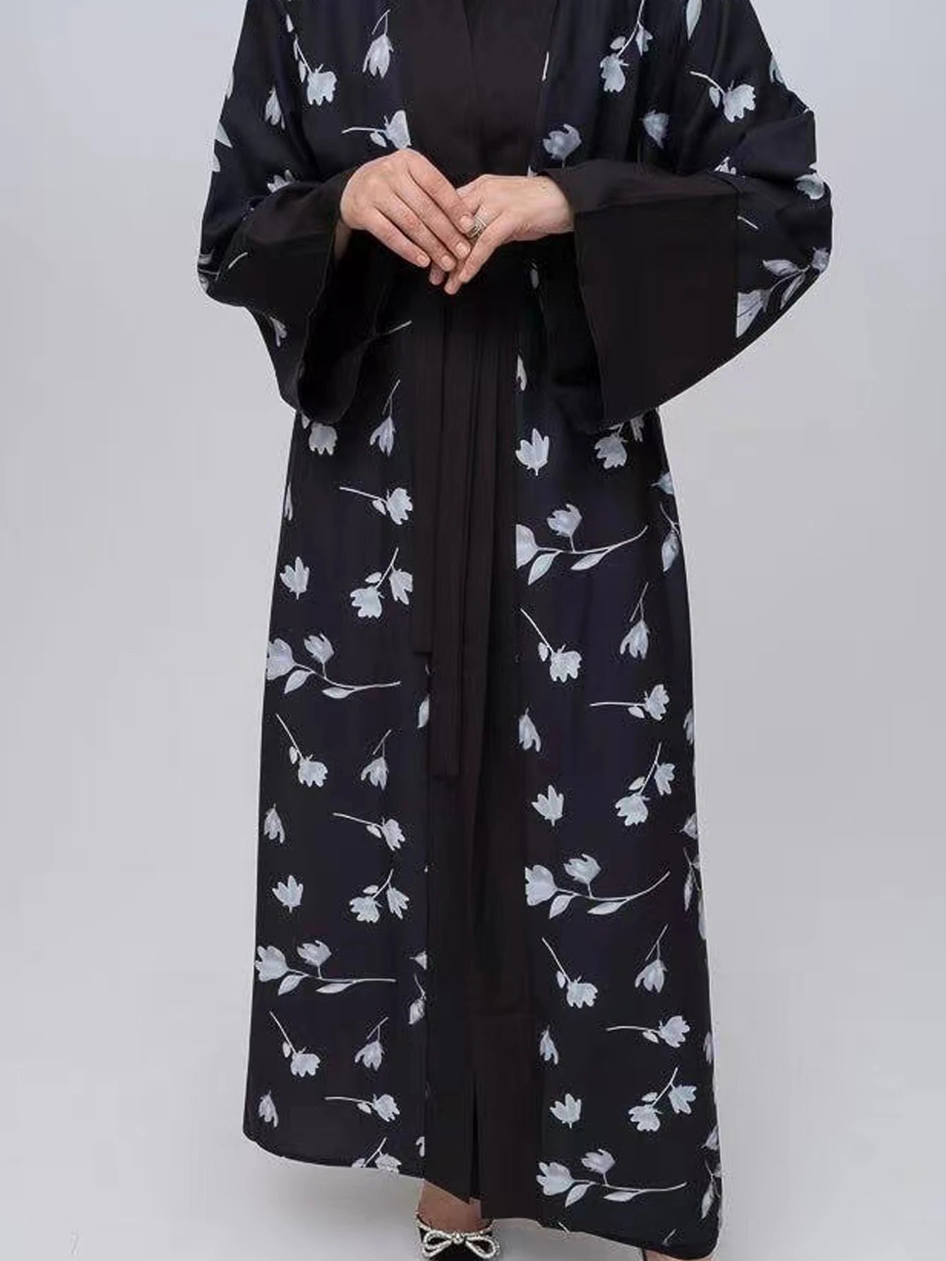 Abaya Printed Floral Robe Maxi Dress - Price MVR625/- Delivery 12-20 days