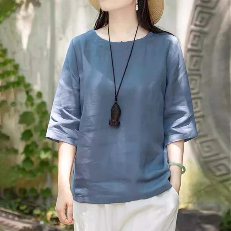 ZANZEA Solid Color Blouse - Price MV365/- Delivery 15-25 days