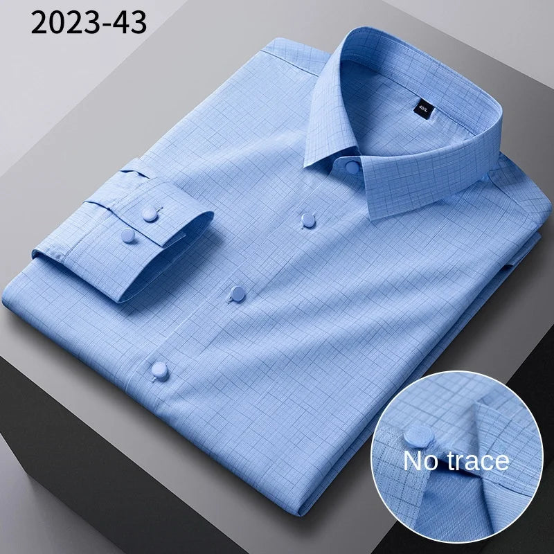 Long-sleeved shirt solid color elastic non-ironing - Price MVR545/- Delivery 15-25 days