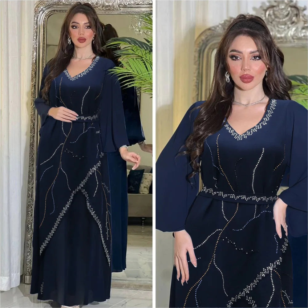 Diamonds Abaya Evening Party Dress - Price MVR665/- Delivery 12-20 days