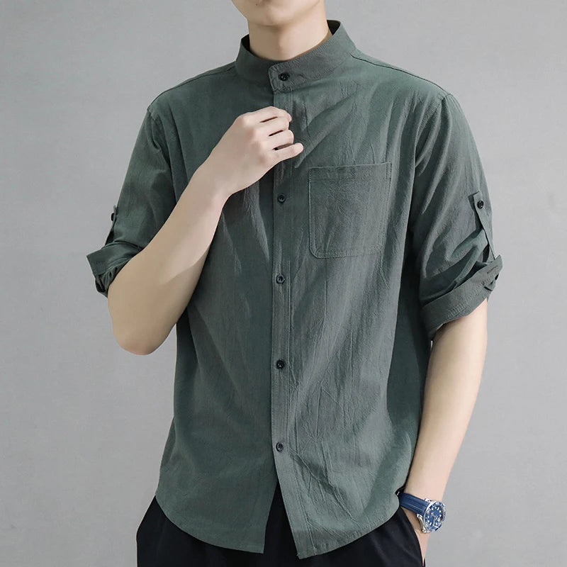 Trendy Cotton Linen  Shirt