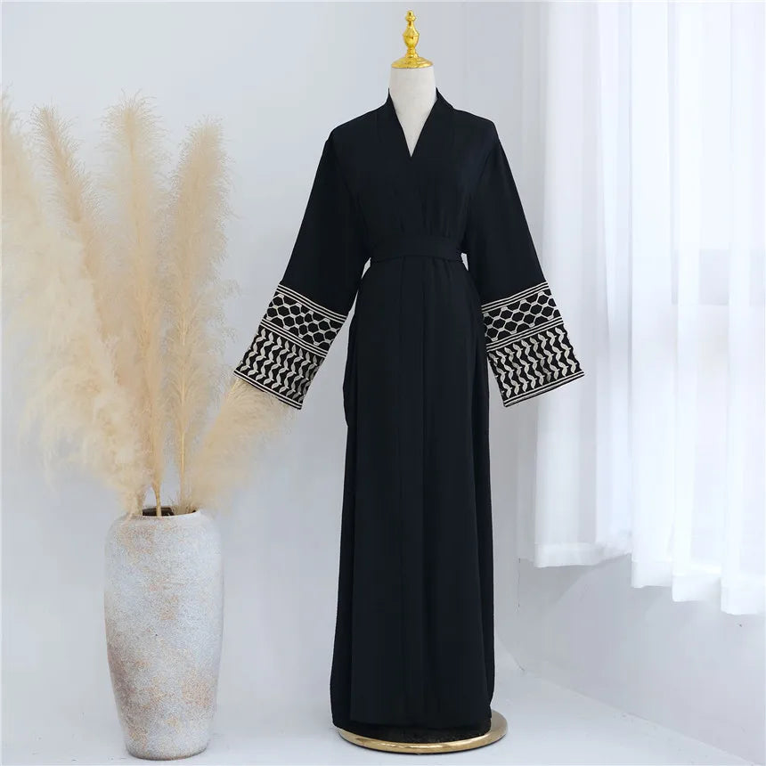 Embroidery Belted Open Kimono Abaya - Price MVR755/- Delivery 12-20 days