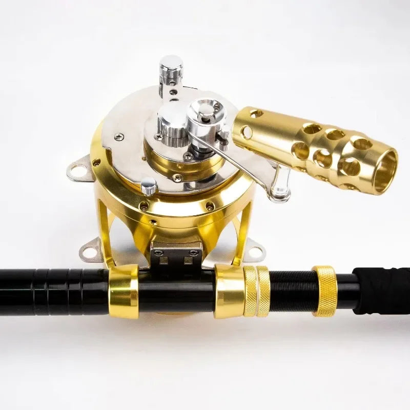 Saltwater Fishing Trolling Reel 50W & 80W 2 Speed Boat Ocean Deep Sea Carrete De Pesca Big Game Fishing Reel Gold Powder 1pc