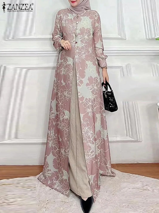 Abaya Printed Robe Maxi Long Dress - Price MVR585/- Delivery 12-20 days