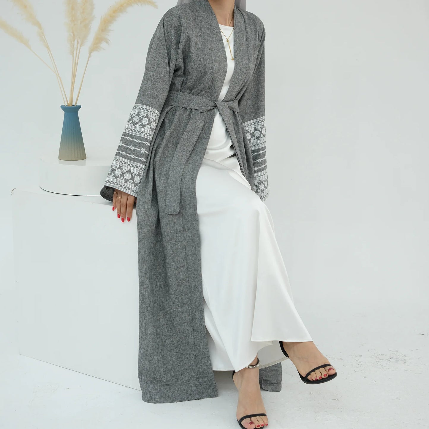 Cotton Linen Abaya Dress - Price MVR765/- Delivery 12-20 days