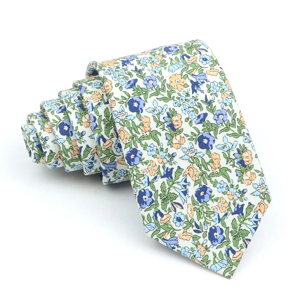 New Floral Elegant Tie For Men Women 100% Cotton - Price MVR135/- Delivery 15-25 days