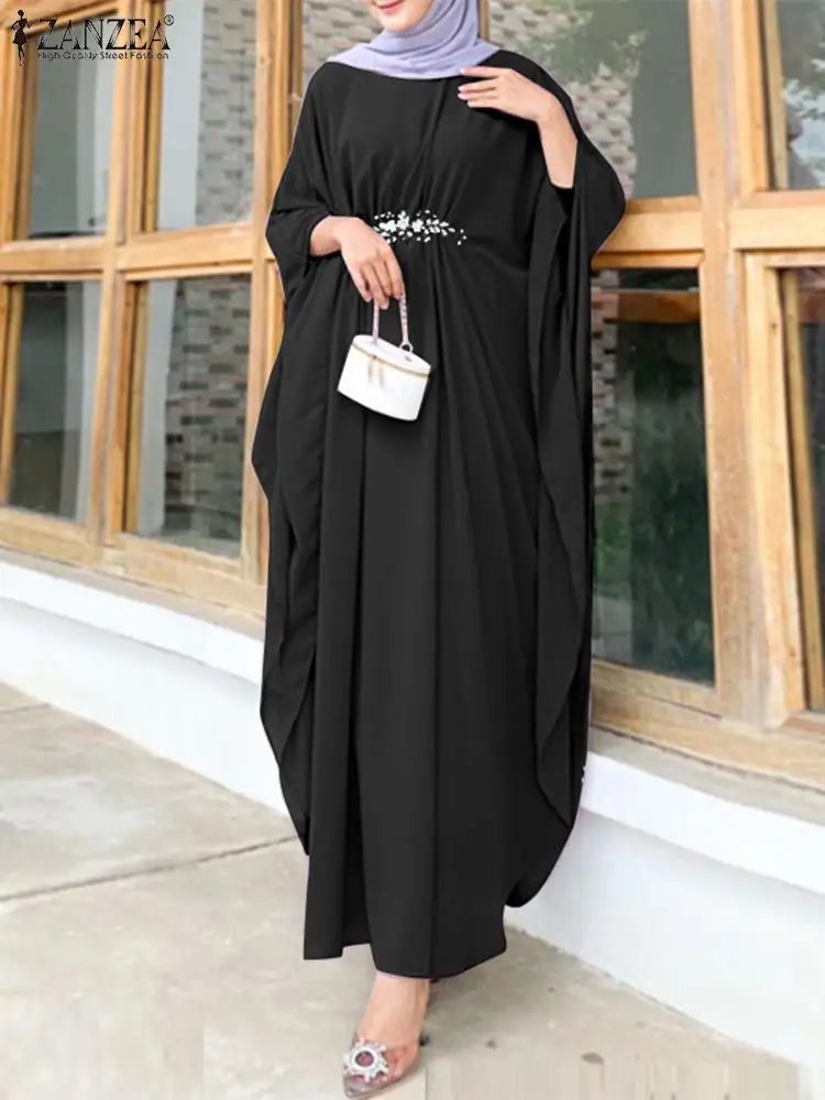 ZANZEA  Abaya Long Sleeve Baggy Vestidos - Price MVR535/- Delivery 12-20 days