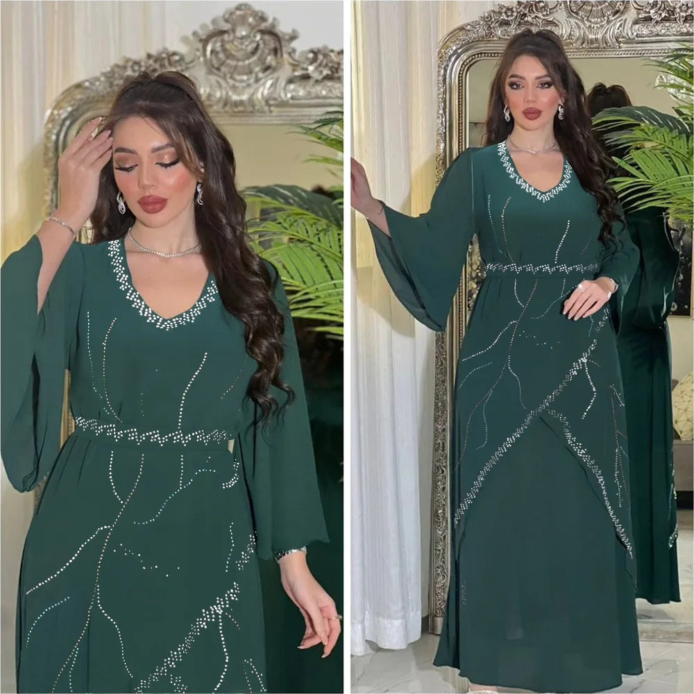 Diamonds Abaya Evening Party Dress - Price MVR665/- Delivery 12-20 days