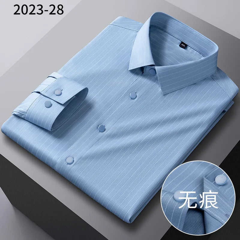 Long-sleeved shirt solid color elastic non-ironing - Price MVR545/- Delivery 15-25 days