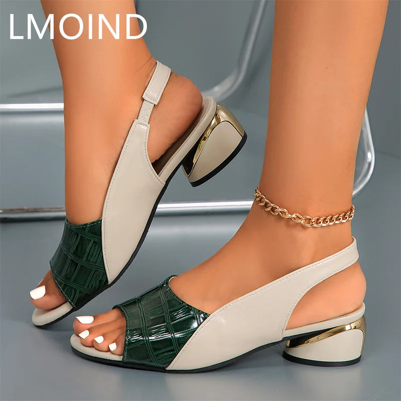 Ladies Mid Heels  Fashion Sandals - Price MVR568/- Delivery 12-20 days