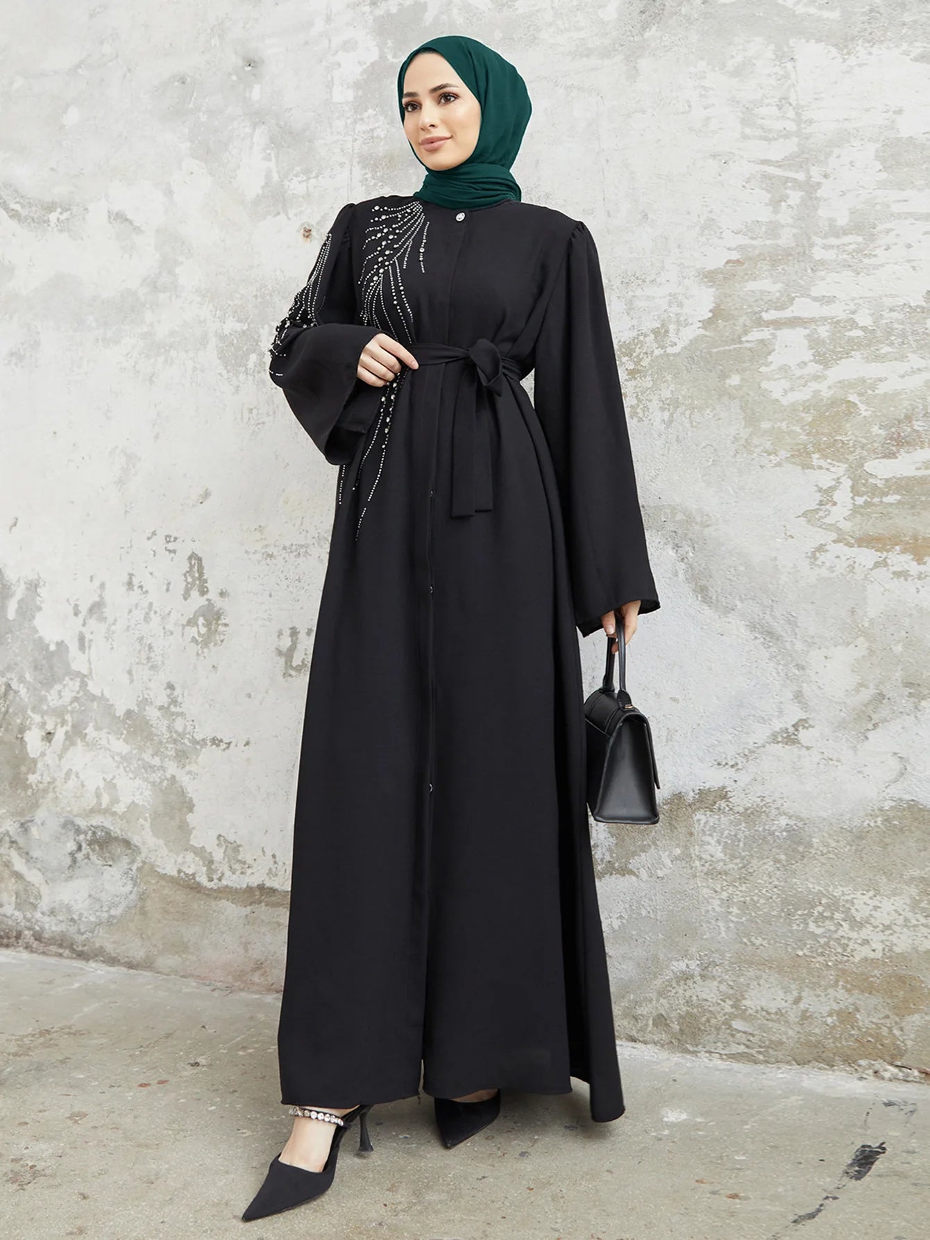 Elegant Diamonds Abaya Dress - Price MVR675/- Delivery 12-20 days