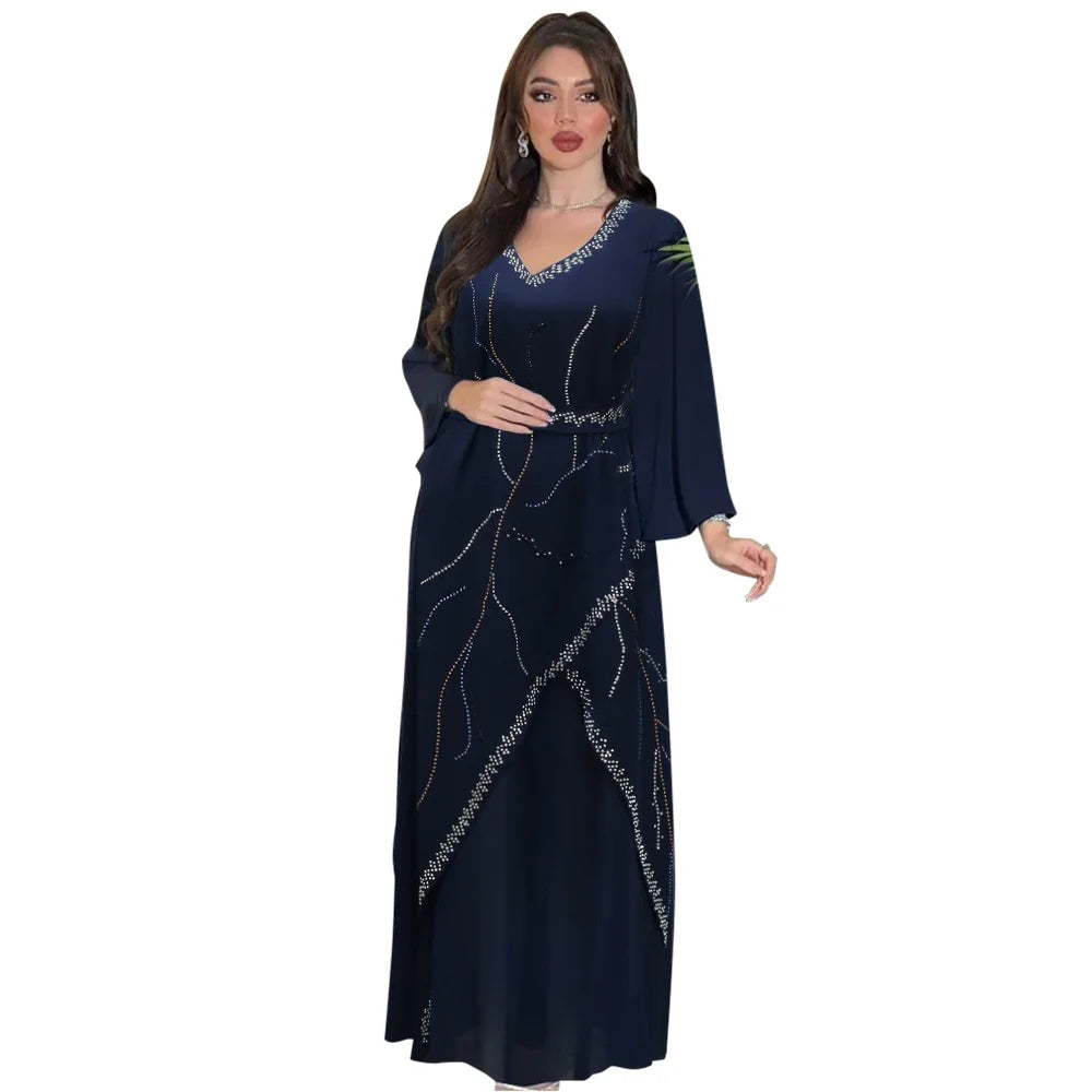 Diamonds Abaya Evening Party Dress - Price MVR665/- Delivery 12-20 days