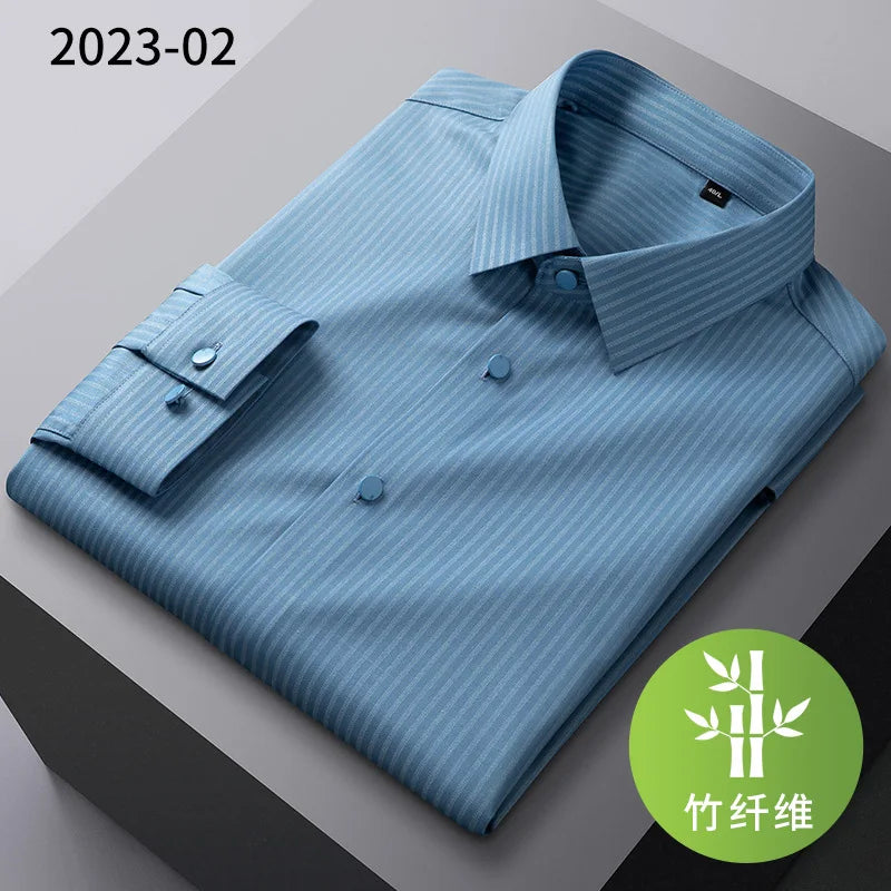 Long-sleeved shirt solid color elastic non-ironing - Price MVR545/- Delivery 15-25 days