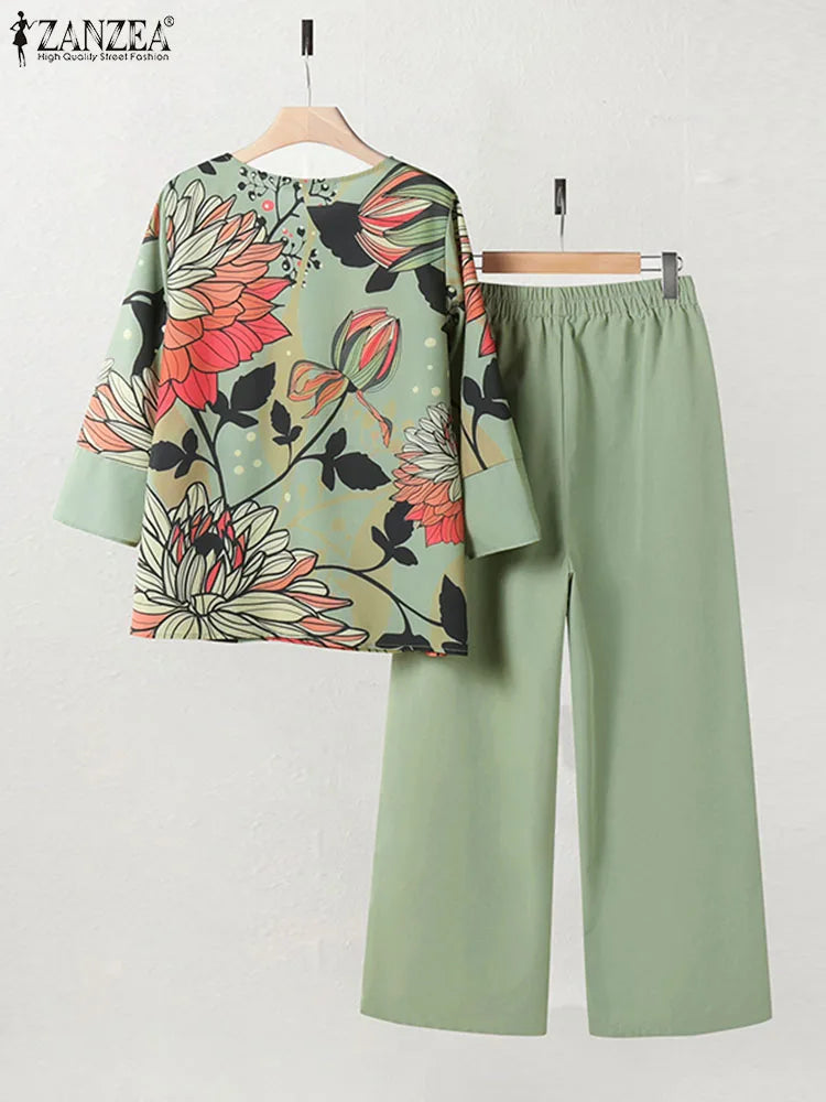 Floral Blouse Trousers 2pcs Set - Price MVR545/- Delivery 12-25 days