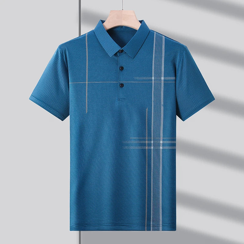 Ice Silk Mens Printed Polo Shirt - Price MVR385/- Delivery 15-25 days