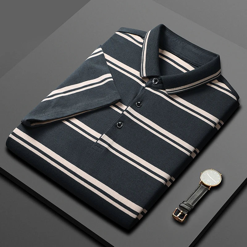 DESIGNER POLO SHIRT STRIPED - Price MVR455/- Delivery 12-25 days